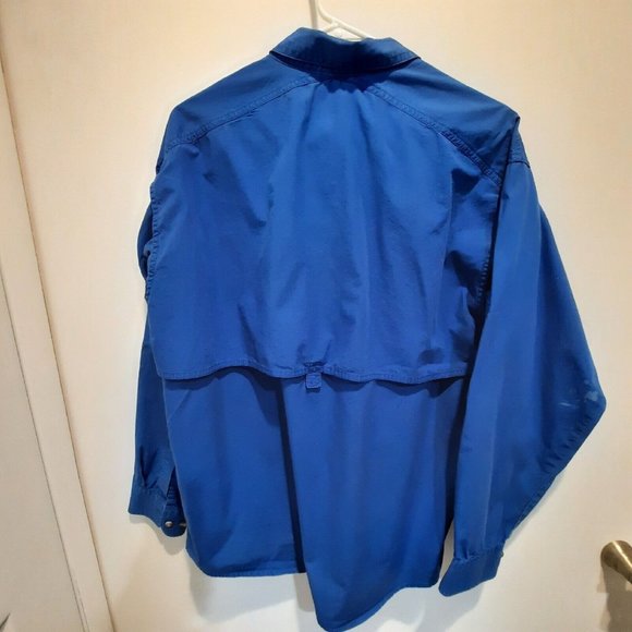 Cabelas Signet Angler Vented  Chevy Emblem Rolled Sleeves Fishing Shirt Size M - Picture 4 of 10